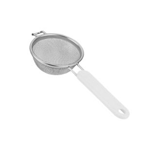 Passoire à thé Metaltex en acier inoxydable à mailles fines avec poignée blanche pour infuser et filtrer - Product Image 1