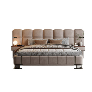 Cama de Cuero Genuino de Lujo Moderna de Alta Gama con Cabecera y Respaldo, Tamaño Doble, Queen y King, <span class=keywords><strong>Precio</strong></span> al por Mayor - Product Image 4