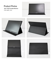 Moniteur portable 15,6 pouces FHD 1080P IPS 60Hz HDR avec écran mat et étui de protection en cuir PU, écran secondaire externe Type C