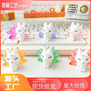 Figura de zorro de nueve colas en miniatura de resina 3D, adorno de animal, decoración del hogar, artesanía de plástico con forma de flor, Primavera 2026, Origen Yiwu - Product Image 3