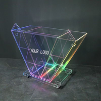 Pupitre et table de DJ modernes en acrylique transparent avec design de masque amovible, finition lumineuse pour l'école, l'hôtel et la maison