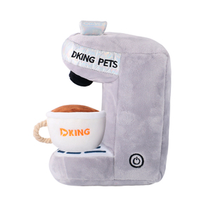 D Koning Fabrikant <span class=keywords><strong>Custom</strong></span> Logo Tough Dierbenodigdheden Vorm Zacht Pluche Gevulde Piepende Koffie Kauwen Hond Speelgoed - Product Image 1