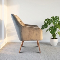 Fauteuil de salon individuel de haute qualité, design capitonné à boutons, pieds en métal or rose, chaise d'appoint décorative pour usage résidentiel