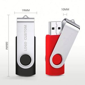 Clé USB pivotante avec logo personnalisé, échantillon gratuit, couleurs variées, prix abordable, clé USB 3.0, capacité 8 Go, 16 Go, 64 Go, matériau métallique, nouveauté - Product Image 1