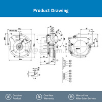 Für G1G126-AA49-71 230VAC 5000RPM 75W 130m³/h 146mm EC Zentrifugal-Kühlventilator OEM Kugellager PA6 Verstärkter Kunststoff