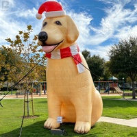 Modèle gonflable géant de chien Golden Retriever de 6 m avec logo personnalisé, éclairage LED, mascotte publicitaire pour fêtes/rues