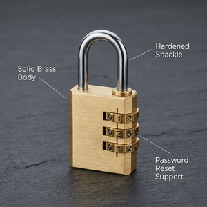 Candado <span class=keywords><strong>de</strong></span> Combinación <span class=keywords><strong>de</strong></span> Latón <span class=keywords><strong>de</strong></span> 40 mm, Impermeable, <span class=keywords><strong>de</strong></span> 4 Dígitos, para <span class=keywords><strong>Bolsos</strong></span> y Maletas, Económico, Muestra Disponible - Product Image 1