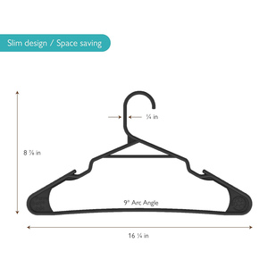 <b>Plastic</b> Hangers Space Saving Durable Coat Hanger with Shoulder Grooves for Everyday Standard Use - Product Image 3
