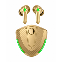 Écouteurs de jeu sans fil transparents avec LED RGB TWS intra-auriculaires et affichage numérique de la puissance pour le gaming