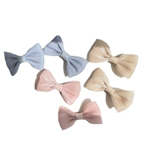 Mermaid Pink <b>Bow</b> Hair <b>Clip</b>, Small Size, Ethereal Princess Side <b>Clip</b>, Pearl Satin Hairpin - Product Image 5