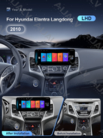 Kit d'installation complet pour HYUNDAI Elantra Langdong 2010 LHD/RHD – Cadre de façade de navigation automobile Android noir mat et accessoires