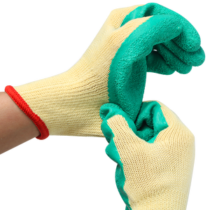 21s 5 Hilo Nuevos materiales Guante DE TRABAJO recubierto de látex con forro de algodón amarillo - Product Image 3