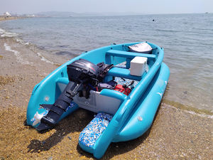 Balsa inflable de PVC OEM más vendida, diseño de punto de caída duradero, catamarán de pesca rígido, <span class=keywords><strong>kayak</strong></span>, barco para pescar - Product Image 3