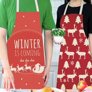 Tablier de Noël Tablier de Noël en coton et lin Tabliers de Noël pour la fête de Noël - Product Image 3