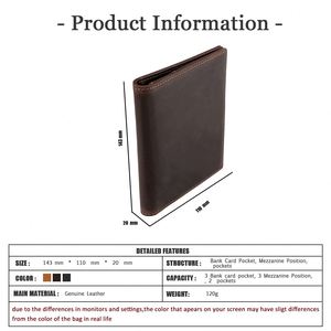 Estuche para Pasaporte de Cuero Crazy Horse Hecho a Mano con Bloqueo RFID para AirTag, Cartera Delgada para Tarjetas de Viaje - Product Image 2