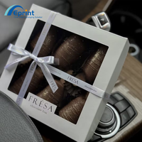 Boîte à chocolat personnalisée avec fenêtre et couvercle, emballage alimentaire à emporter, impression couleur avec logo en feuille d'or pour biscuits et macarons