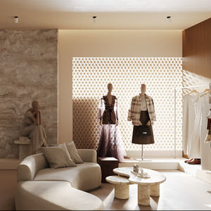 Tienda de ropa de madera de boutique de alta gama, gabinete de exhibición de pared, muebles, tienda de ropa al por menor personalizada, estante de exhibición - Product Image 2