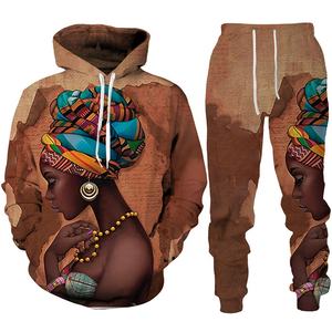 Funny African Female Print Hoodie/suit <strong>Dashiki</strong> Ethnic Style Men/women Pullover Sweatshirt Set Casual Couple Streetwear Tracksuit - Product Image 6