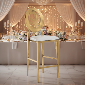 เก้าอี้จัดเลี้ยงงานแต่งงานทรงรีพนักพิงทองคำไม้เนื้อแข็งสไตล์โมเดิร์นหรูหราสำหรับโรงแรมขายส่ง - Product Image 2