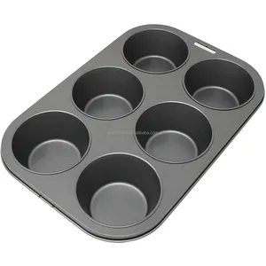 2021 Bakeware 6 Round Hole Deep Yorkshire Pudding Tray Baking Tin 6 Hole Jumbo Muffin Pan Tin、Baking Tray Muffin Pie Tray