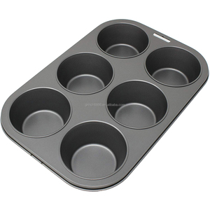 Teglia per Pudding Yorkshire Profonda con 6 Cavità Rotonde, <span class=keywords><strong>Stampo</strong></span> per <span class=keywords><strong>Muffin</strong></span> Jumbo a 6 Fori, Teglia da Forno per <span class=keywords><strong>Muffin</strong></span> e Torte, 2021 - Product Image 1
