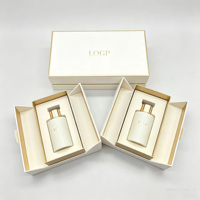 Boîte cadeau magnétique double porte de luxe personnalisée en gros avec estampage doré pour flacons de parfum