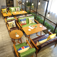 Ensemble de mobilier de restaurant moderne et durable en bois massif pour café, salon de thé, restaurant, comprenant banquette, chaise et table