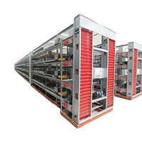 Cages à poules pondeuses automatiques à étages, type H, pour l'élevage de poulets de ferme, cages en batterie galvanisées à vendre