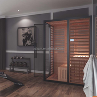Sauna portable d'intérieur pour le bien-être, le yoga et l'entraînement, cabine de sauna infrarouge lointain pour la maison avec lumière chromothérapeutique