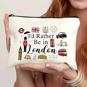 Grande trousse de maquillage en toile <span class=keywords><strong>Paris</strong></span> Fashion - Pochette multifonctionnelle à fermeture éclair pour bijoux et rangement de voyage - Product Image 4