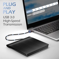 Unidad óptica portátil USB 3,0 tipo-c, DVD/CD ROM, grabador de reproductor para portátil Windows 11/10, Mac MacBook Pro/Air, unidad de CD externa
