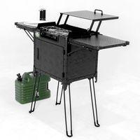 Cuisine de camping à double brûleur améliorée, hauteur accrue, ensemble de cuisine portable tout-en-un, pour le camping, la randonnée et les aventures en voiture