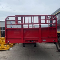 Semi-remorque plateau robuste en acier de 40 pieds avec parois latérales, mini-camion benne fermé de 150 tonnes, suspension mécanique/pneumatique, 4 mm diamant