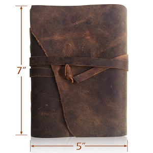 Bán buôn tùy chỉnh dập nổi A5 trống handmade cổ điển du khách bằng văn bản chính hãng bìa da máy tính xách tay Tạp Chí - Product Image 2