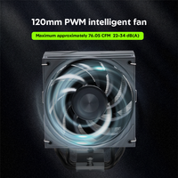 Pendingin Udara CPU Single Tower 4 Heat Pipe dengan Kipas 120mm 240W untuk PC Gaming Desktop Pendinginan Senyap Pencahayaan ARGB PC Kustom