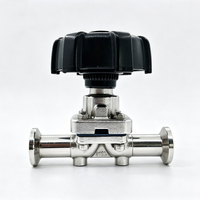 Válvula Sanitaria Manual de Diafragma de Acero Inoxidable 304 316L OEM de Alta Pulverización e Higiene con Abrazadera Tri-Clamp para Alimentos, Bebidas y Lácteos