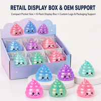 Jouet Squishy Caca Pailleté Amusant avec LED, Doux et Anti-stress, Idéal pour les Cadeaux de Fête et les Anniversaires d'Enfants