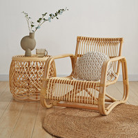 Fauteuil simple en osier, chaise en rotin naturel pour la maison, chambre à coucher, chaise longue minimaliste pour balcon