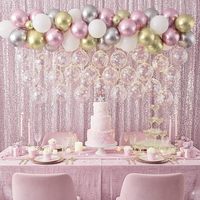 Ensemble de ballons flocons de neige rose et blanc pour l'hiver, ballons confettis flocons de neige métalliques pour la fête de Noël, les anniversaires de filles et les baby showers
