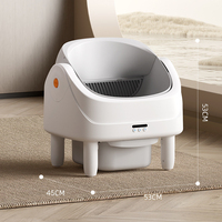 Bac à litière pour chat électrique auto-nettoyant de haute qualité, 75 L, blanc, facile à assembler, capacité XL, robot à litière avec sac et tapis