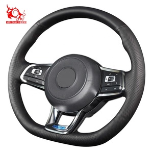 Housse de volant de voiture Swift personnalisée DIY <span class=keywords><strong>Cabriolet</strong></span> sport cuir VW 1 Pcs pour Volkswagen Scirocco GTS Polo GTI Golf GTE <span class=keywords><strong>T</strong></span>-<span class=keywords><strong>roc</strong></span> - Product Image 1