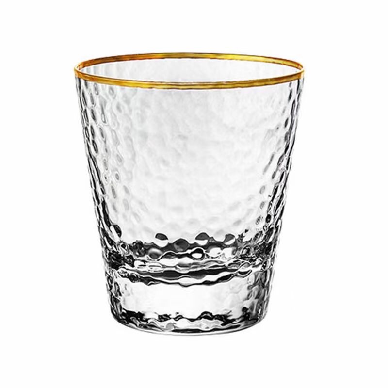 Japanese style gold rim hammered glass for living room home