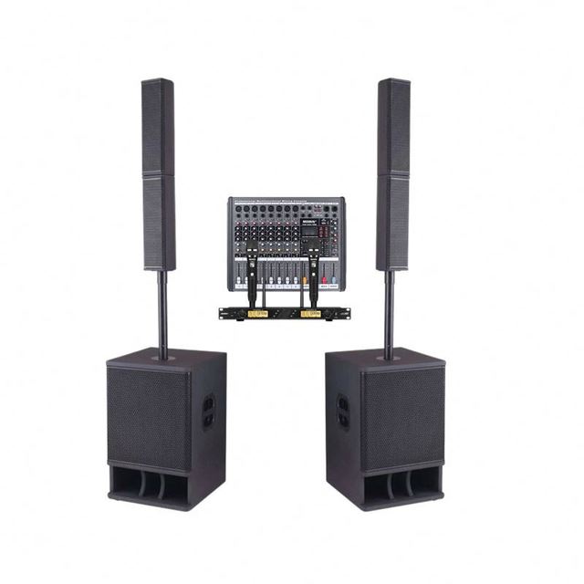 Professional Audio 3 Inch Column Speaker Two-way Active 12 Inch Subwoofer 80W 119dB Max SPL Complete DJ Sound System