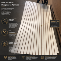 Panneau mural rainuré en MDF mélaminé blanc pour présentoir de magasin de détail