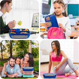 <b>Lunch</b> <b>Box</b> Kids Bento Plastic Plastic Containers <b>Lunch</b> <b>Box</b> for Adults/<b>Toddler</b> 4 Compartment Bento <b>Lunch</b> <b>Box</b> Freezer Safe - Product Image 4