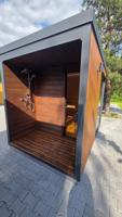 Sauna extérieur autoportant grande capacité pour plusieurs personnes, idéal pour usage commercial et résidentiel