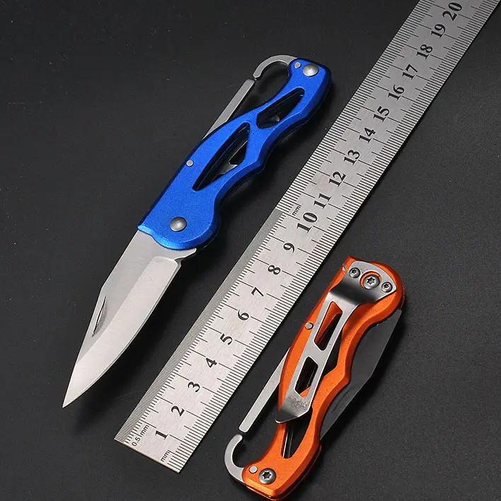 Subtle Little Promotional Gift Blade Outdoor Survival Tactical Small Knives Pocket Folding Knife with Carabiner