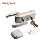 Système de verrouillage verre-à-verre pour salle de bain avec bouton central trempé, pour cloisons sans cadre et portes coulissantes à clé pour portes en verre