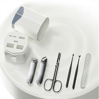 Ensemble de coupe-ongles verticaux en acier inoxydable, 6 pièces, Kit d'outils de manucure et de pédicure légers et portables, Kit de manucure pour soins personnels