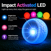 Balles de golf LED XJT super lumineuses qui brillent dans le noir pour l'entraînement nocturne, vente en gros, logo personnalisé, usine, en vrac
